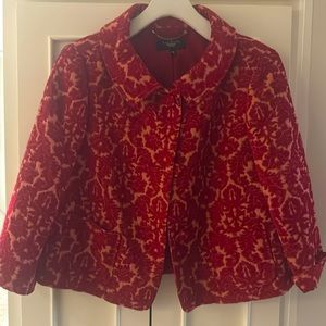 Talbots crop brocade jacket 10P